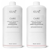 Pachet pentru Netezire - Keune Care Keratin Smooth: Sampon 1000 ml + Balsam 1000 ml